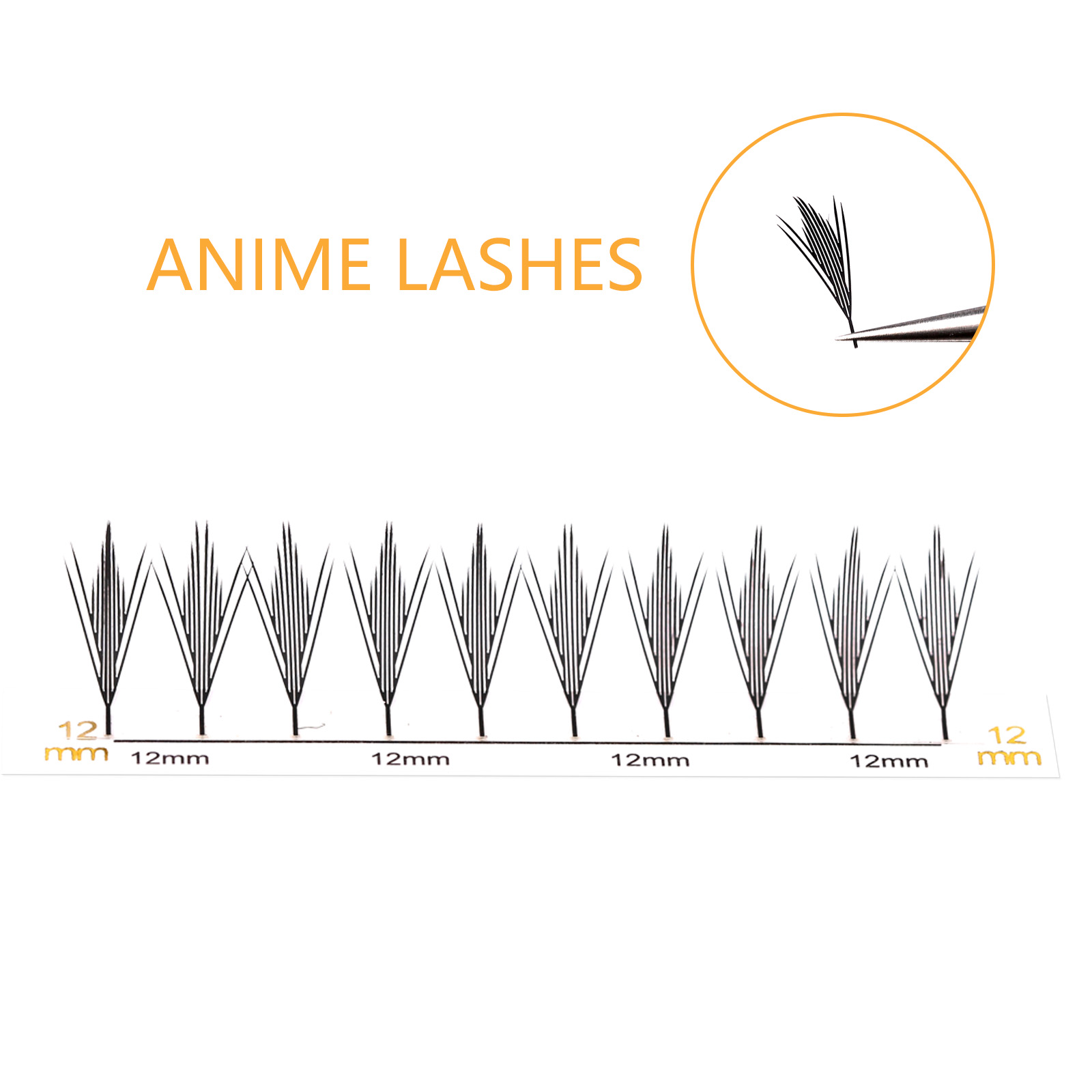 Black Anime Wings Spike Volume Lashes